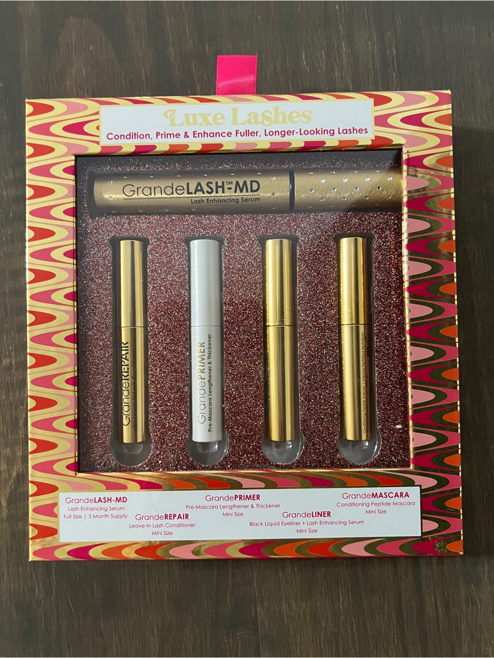 GrandeLASH Luxe Lashes Lash Set in Hot Pink Packaging gift set